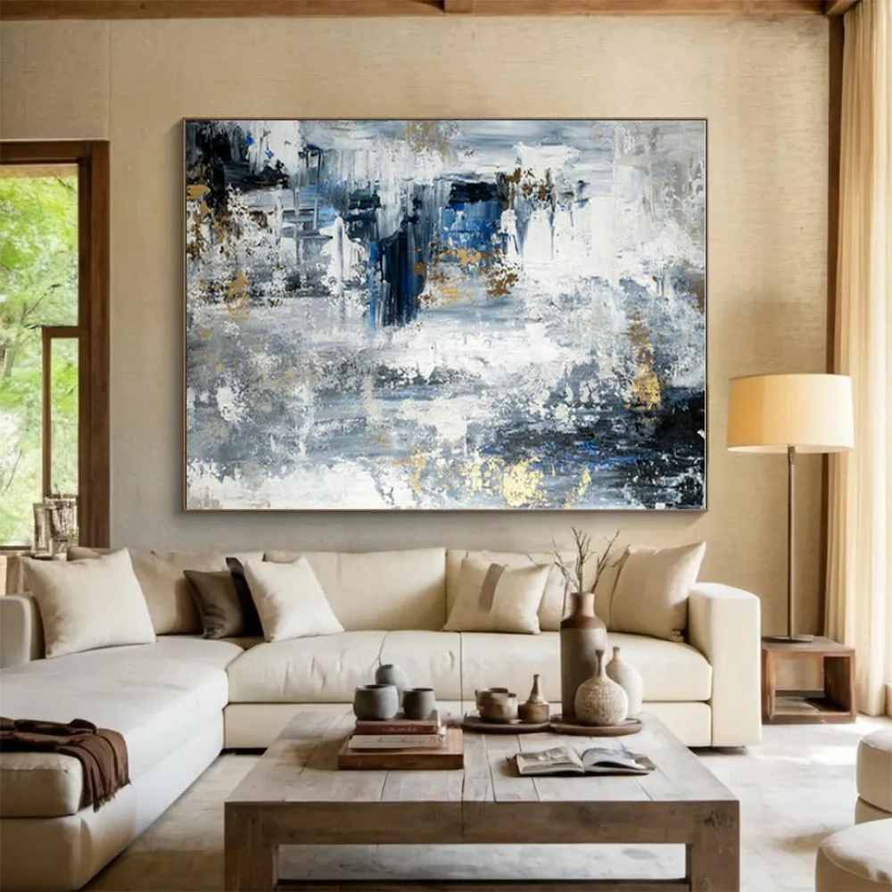 Textured_Abstract_Blue_Gray_Abstract_Wall_Art_N32SY wall art